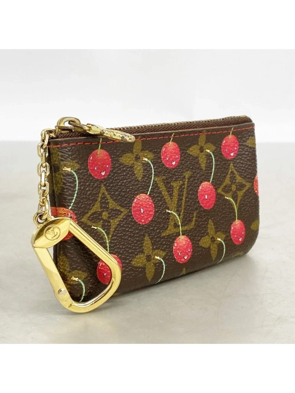 Louis Vuitton Coin Case Monogram Cherry Pochette Cles Brown